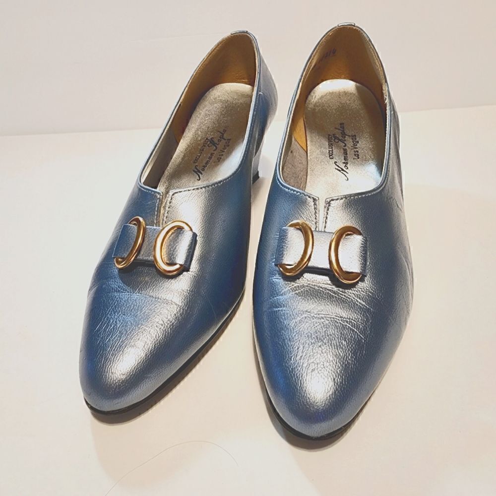Norman Kaplan Vintage Womens Blue Pumps Size 8.5